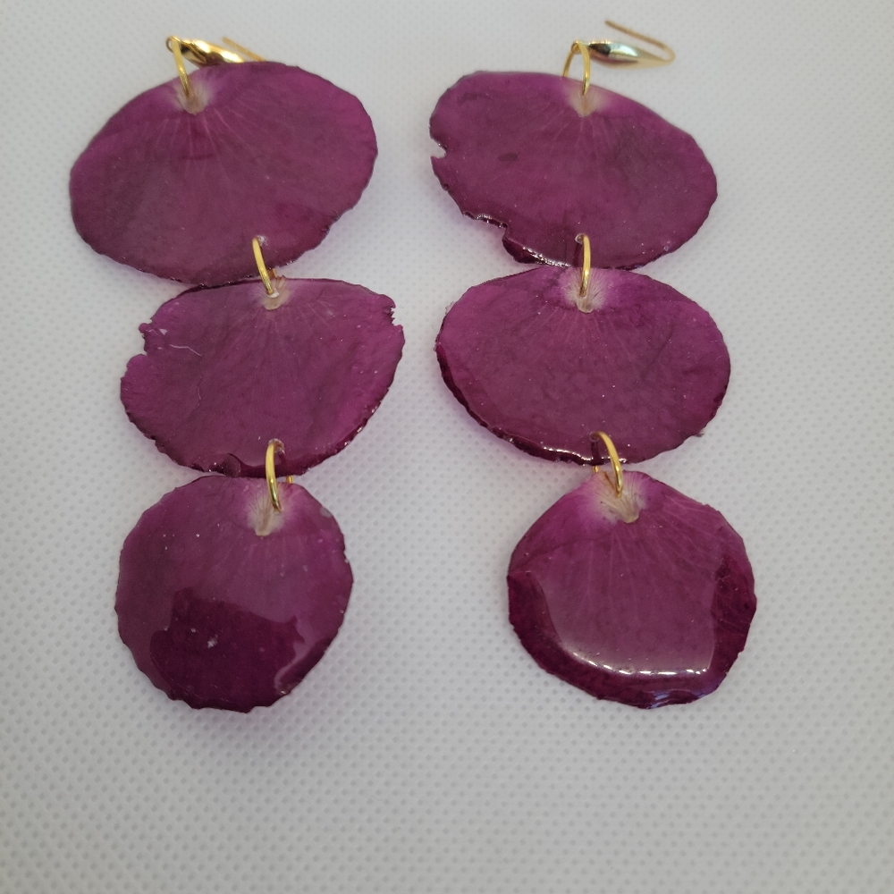 Elegant Purple Dangle Earrings